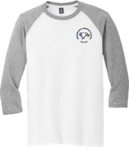 Adult 3/4-Sleeve Raglan, Grey Frost/White